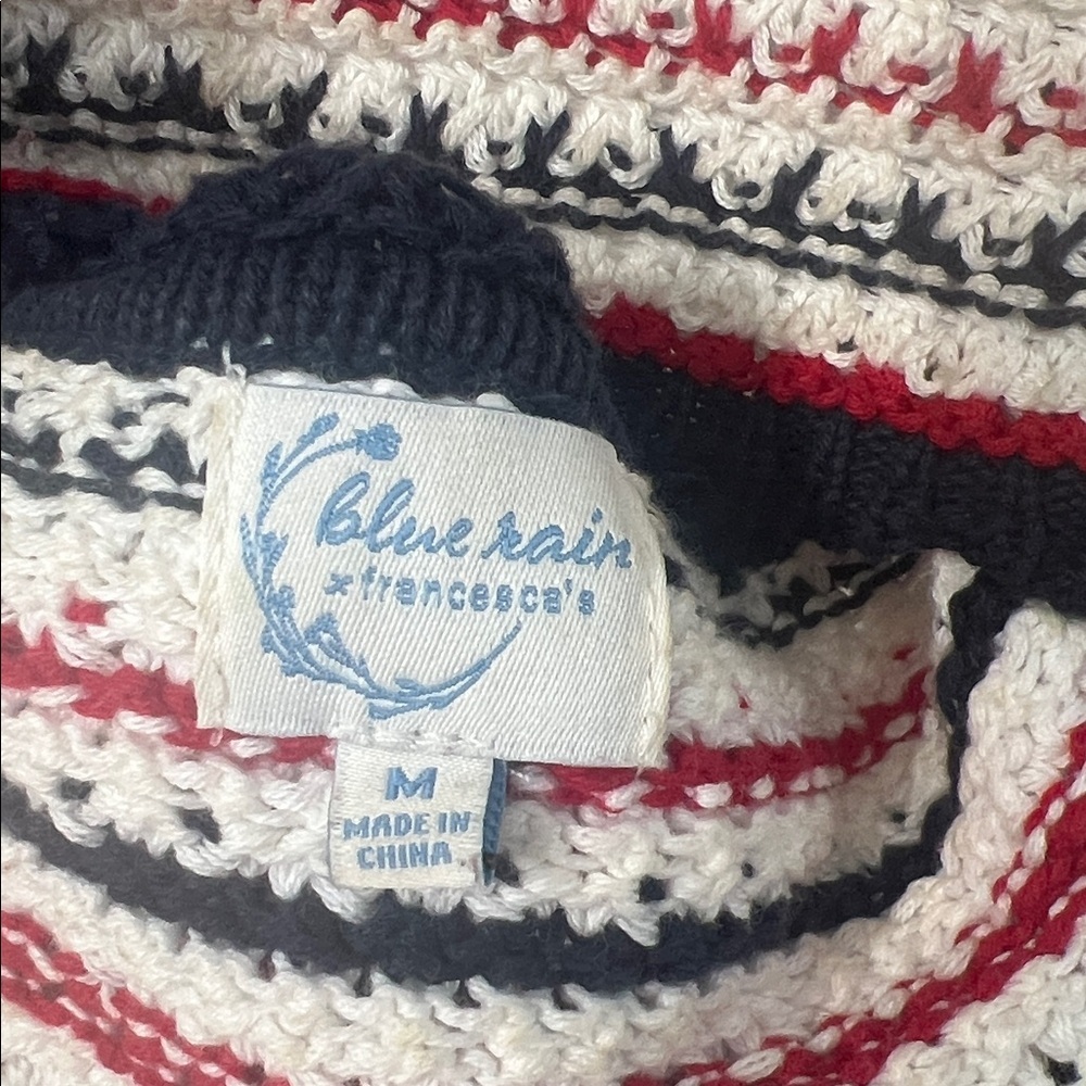 Blue Rain Crochet Striped Halter Top – Red White Blue Size M - Picture 2 of 3